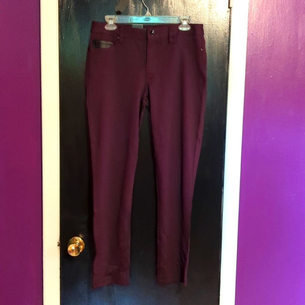 Brand New Calvin Klein Burgundy Pants, 10